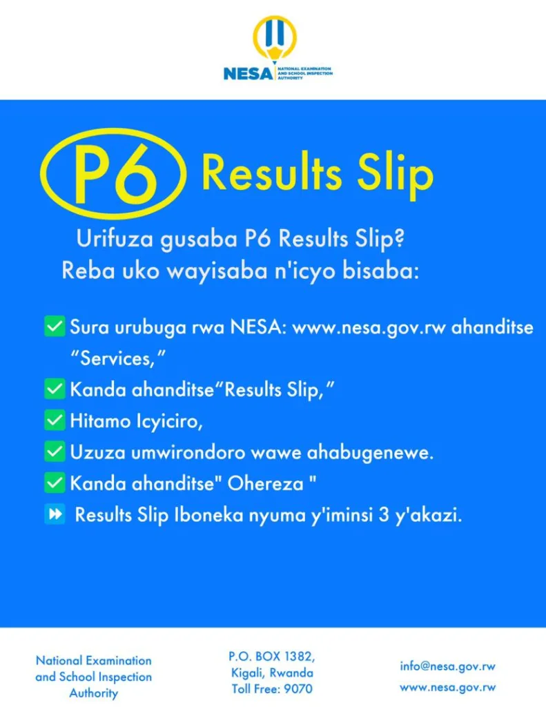 How to get S6 , S3 &P6 Examination Results slip in Rwanda BRIGHT SIDE